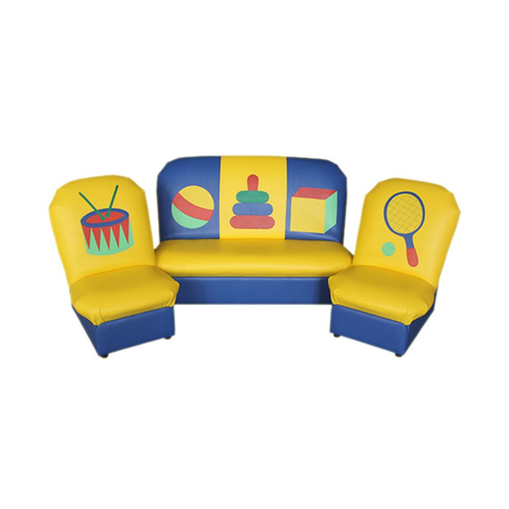 Комплект мягкой игровой мебели «Аппликация» Игрушки сине-желтый