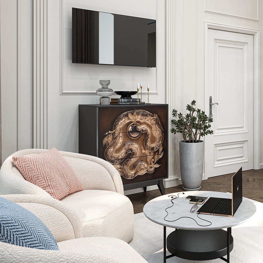 Комод Яблоко Евы с 3 ящиками Найт