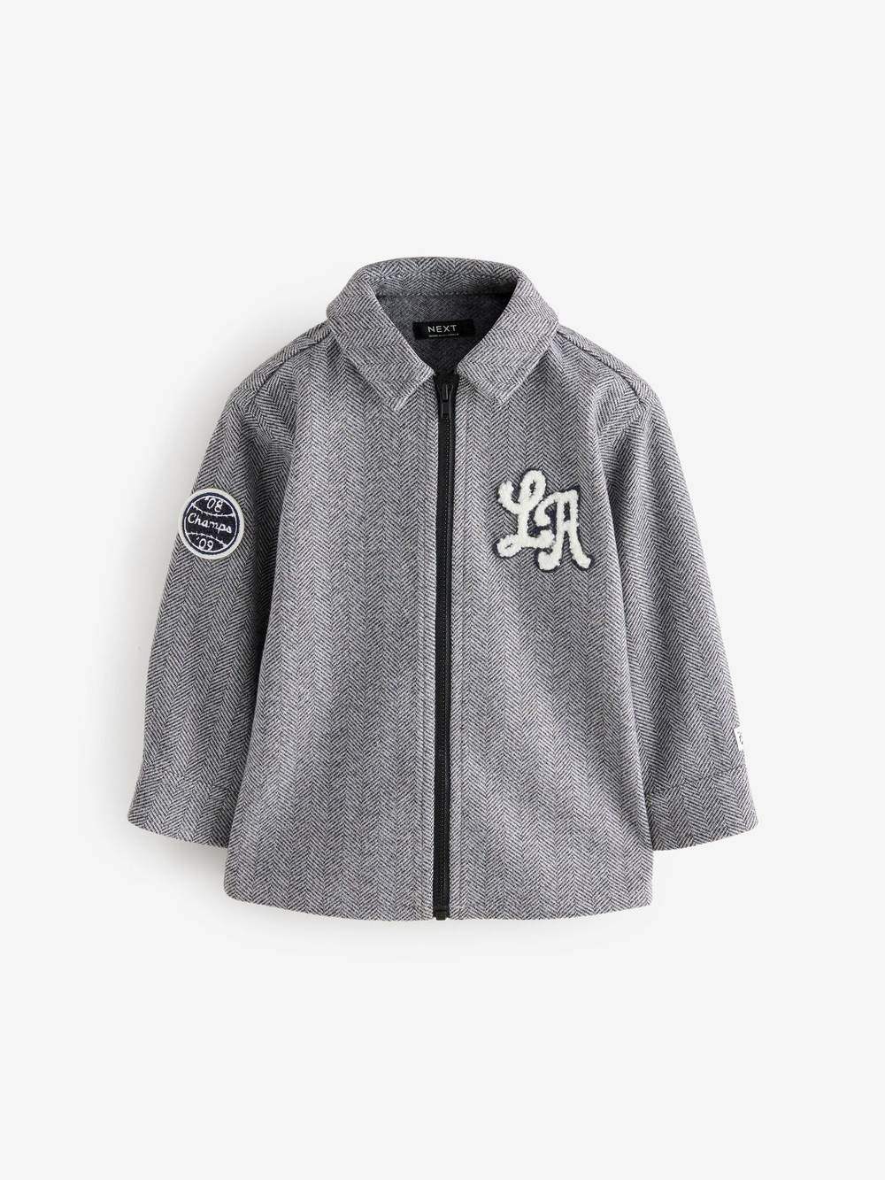 Рубашка на молнии для мальчика Next 125-442, Серый