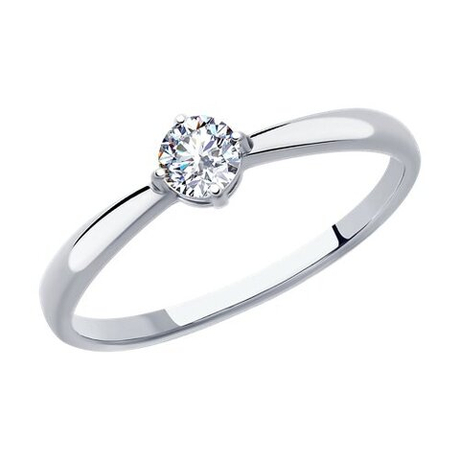 Кольцо из серебра с фианитами