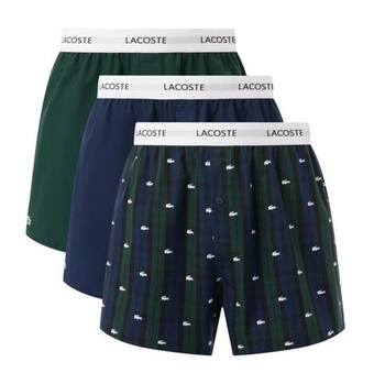 Мужские спортивные боксеры Lacoste Cotton Poplin 3P - navy blue/green