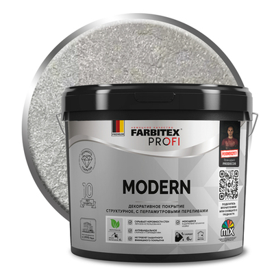 Декоративное структурное перламутровое покрытие МОДЕРН/MODERN (2,5л) FARBITEX PROFI