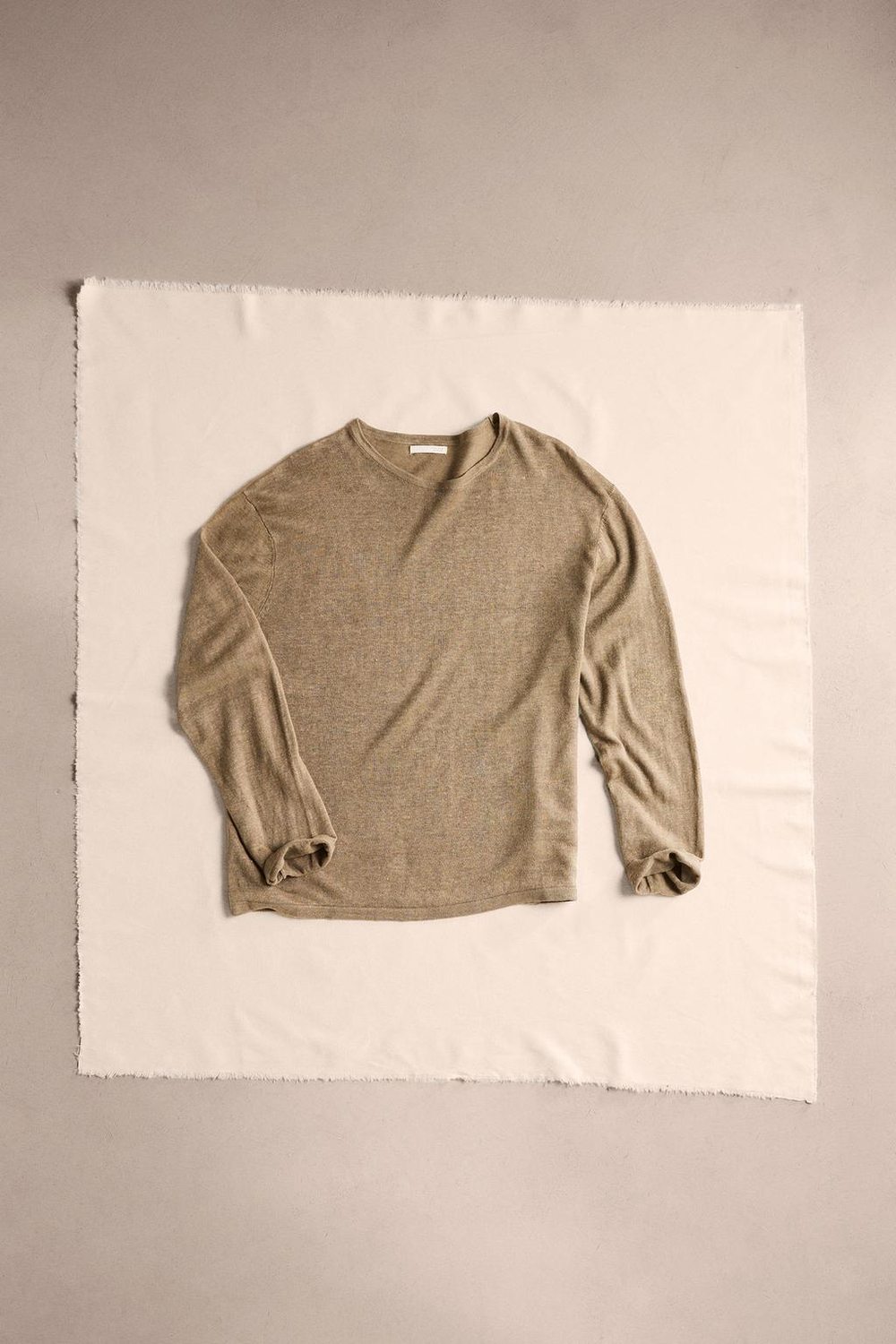 ZARA СВИТЕР ИЗ 100% ЛЬНА, РЫЖЕВАТО-КОРИЧНЕВЫЙ