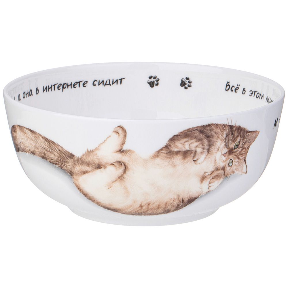 САЛАТНИК-ТАРЕЛКА СУПОВАЯ LEFARD "БЕРИ КОТА" 750 МЛ 15,5*6,5 СМ (КОР=36ШТ.)