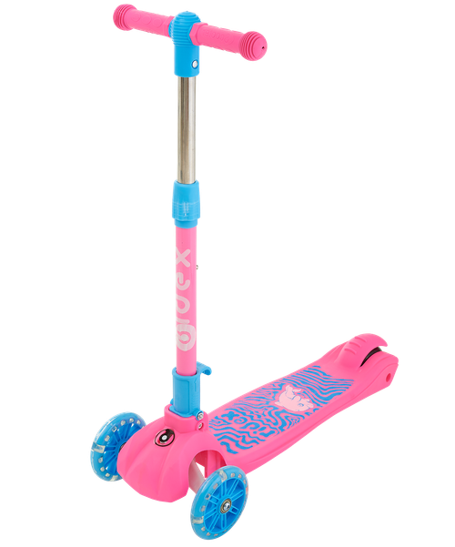 Самокат детский 3-х колесный RIDEX Wave, 120/90 мм, розовый/голубой