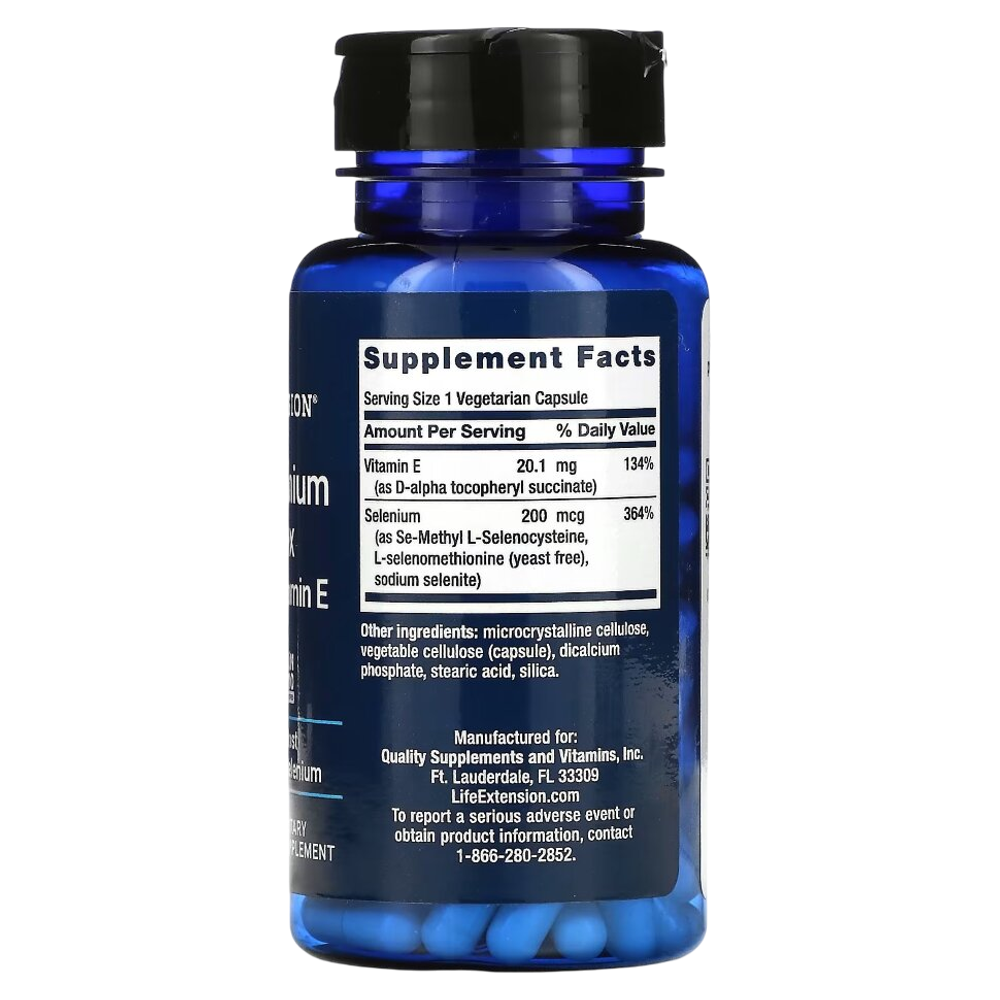 Life Extension Super Selenium complex 200 mcg 100 veg capsules, Селен