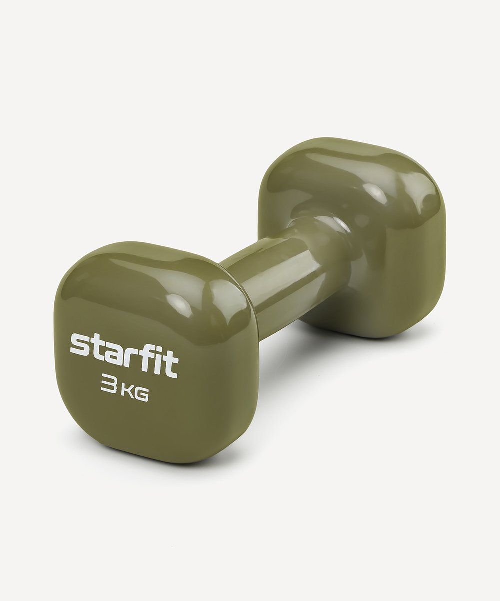 УЦЕНКА Гантель виниловая STARFIT DB-105 3 кг, оливковый