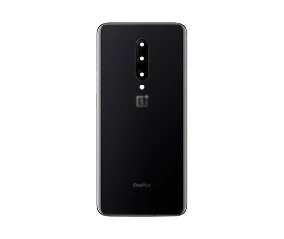 Задняя крышка для OnePlus 7 Pro черная глянцевая (Mirror Black) со стеклом камеры