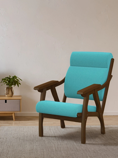 Кресло Вега 10 ткань серый, каркас венге МЕБЕЛИК