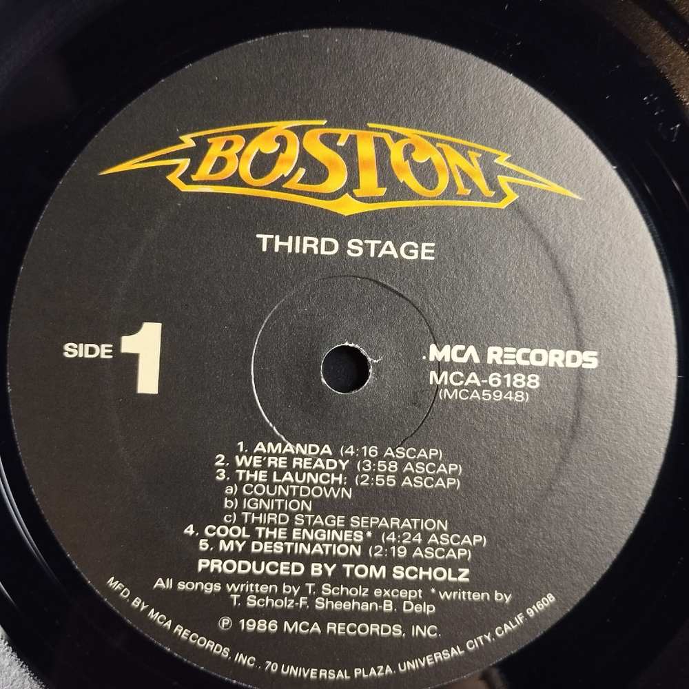 Винтажная виниловая пластинка LP Boston Third Stage (USA 1986)