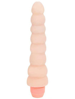 Ребристый гнущийся вибратор UltraSkin Vibro Realistic (Цвет: телесный)