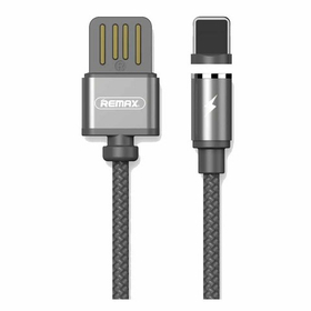 Кабель USB - Lightning (для iPhone) Remax RC-095i (магнитный, оплетка ткань) Черный