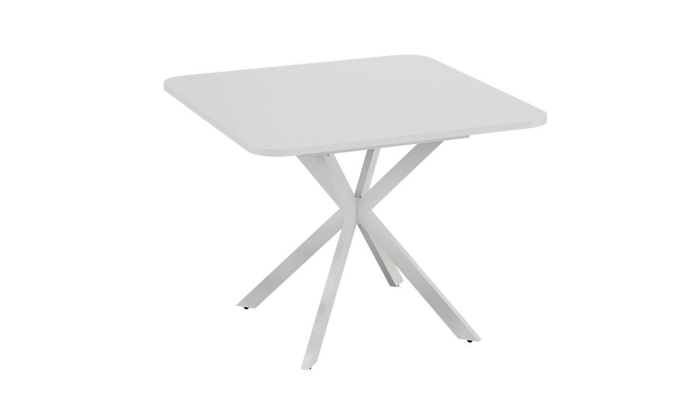 Стол кухонный обеденный раздвижной Белый муар Лиссабон 100(131)х100х75 см