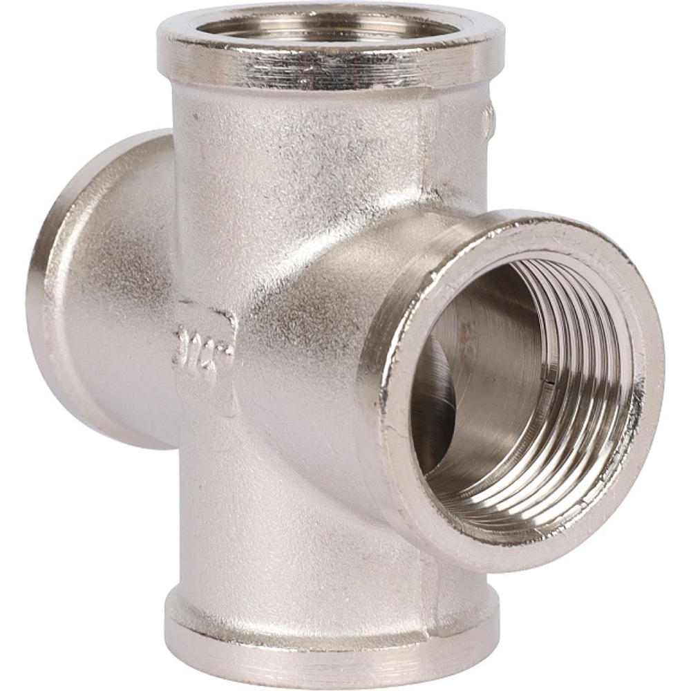 Крестовина STOUT SFT 0031 - 3/4" (для стальных труб, латунь никелированная)