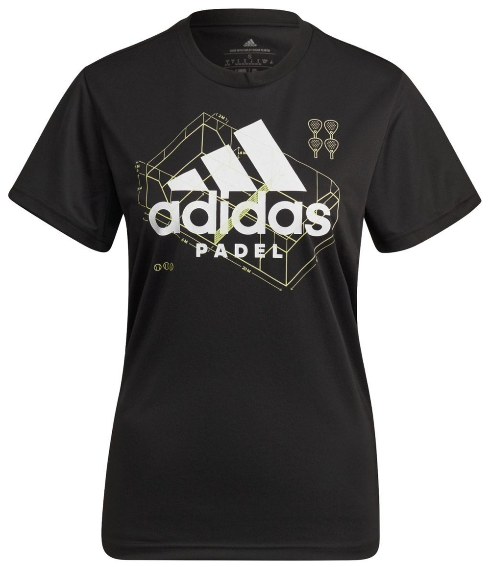 Женская теннисная футболка Adidas Padel Tee W - black