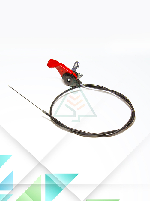 Трос газа 120 см для мотоблока, виброплиты ручка пластик металл красная
