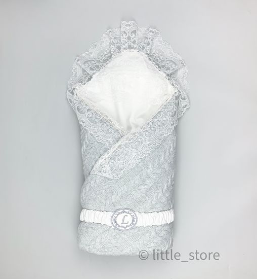 Конверт-одеяло на выписку "Косички" серый