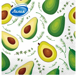 Салфетки 33*33см 2-сл. Лилия, АВАКАДО 1/20шт