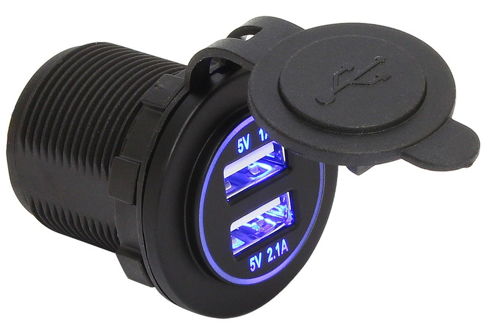 Гнездо питания с USB-разъемами, 3,1 А, подсветка (10264223)