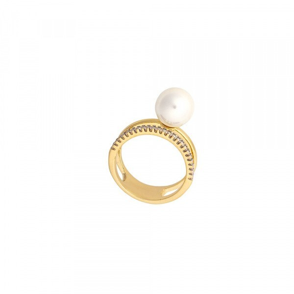 Кольцо Possebon White Pearl 17.2 мм K0942.1/17.2 BW/G