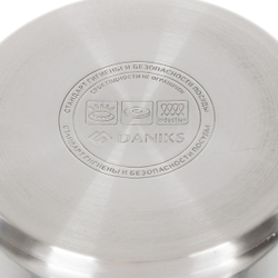 Кастрюля нерж, 5.8 л, с крыш, Daniks, Бонн, GS-01319-24CA, индукц