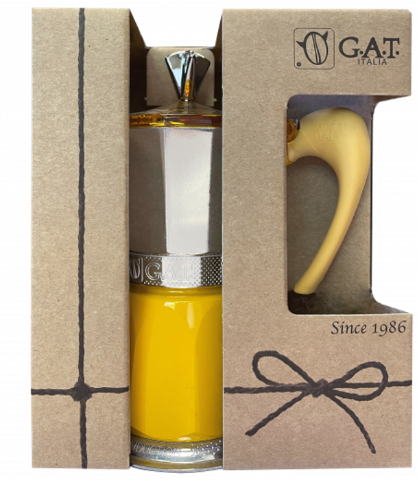 Кофеварка гейзерная G.A.T. GEMMA 104203 yellow 150ml индукция, алюминий