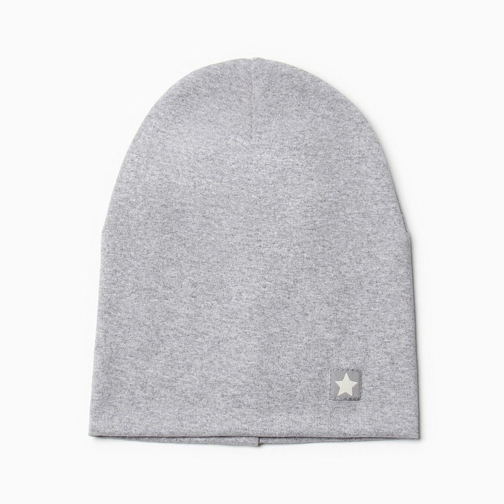 Шапка для мальчика, цвет серый меланж, размер 46-50