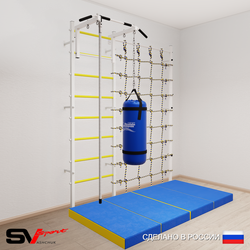Шведская стенка Sv Sport 50960 (Турник стандарт/Канат/Цепь/Мешок 22кг/Мат 2м/Канатный лаз)
