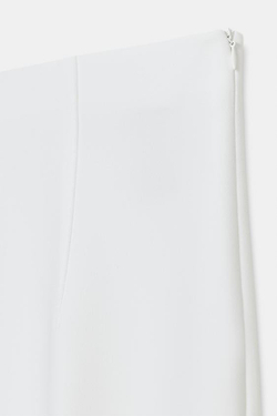 ZARA РАСКЛЕШЕННЫЕ БРЮКИ С РАЗРЕЗАМИ ZW COLLECTION, БЕЛЫЙ