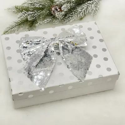 Бант на ёлку «Сияние» 20*22 см, Серебро