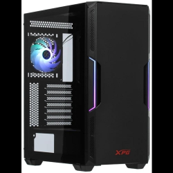 Корпус для компьютера XPG STARKER BLACK (STARKER-BKCWW) (Midi-Tower, черный, TG, 120mm ARGB fan + 120mm fan)