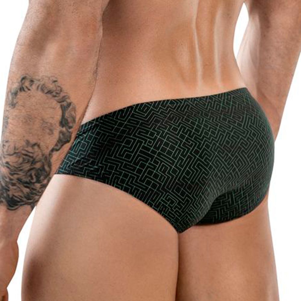 Мужские трусы брифы черные с принтом Clever Moda LABERIN LATIN BRIEF 185311