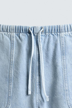 ZARA ЛЕГКИЕ ДЖИНСЫ-ДЖОГГЕРЫ, ВЫЦВЕТШИЙ СИНИЙ