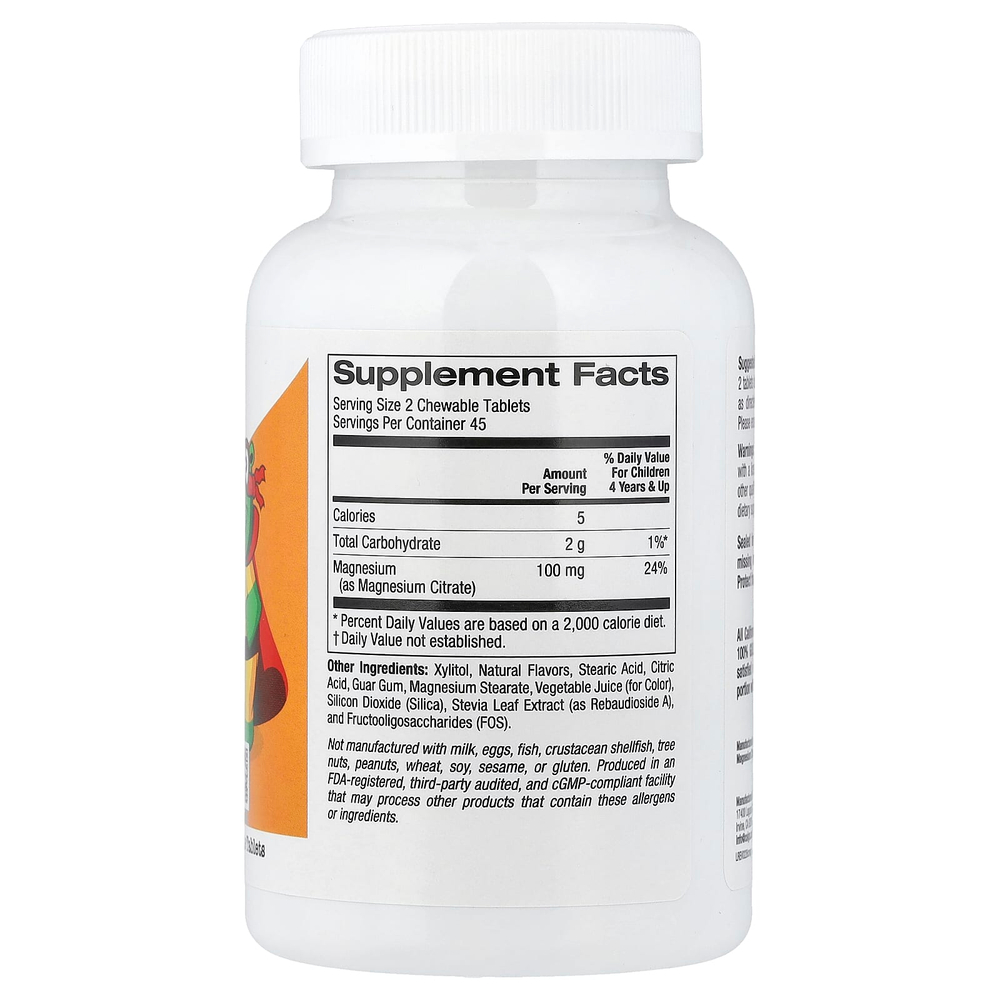 California Gold Nutrition, жевательные таблетки с магнием для детей, вишнёвый вкус, 90 вегетарианских таблеток (50 мг в 1 таблетке)