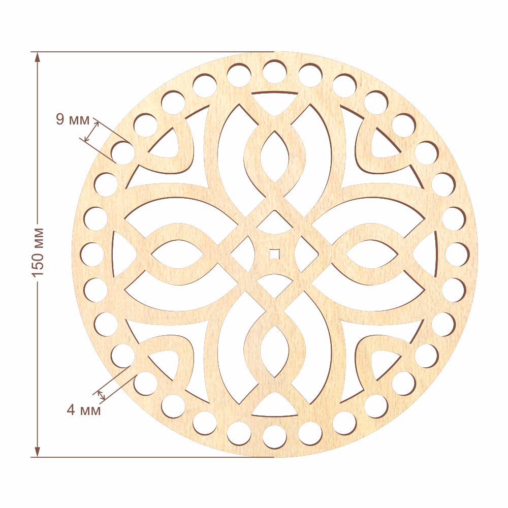 Резное донышко для корзины D=15 см, №05