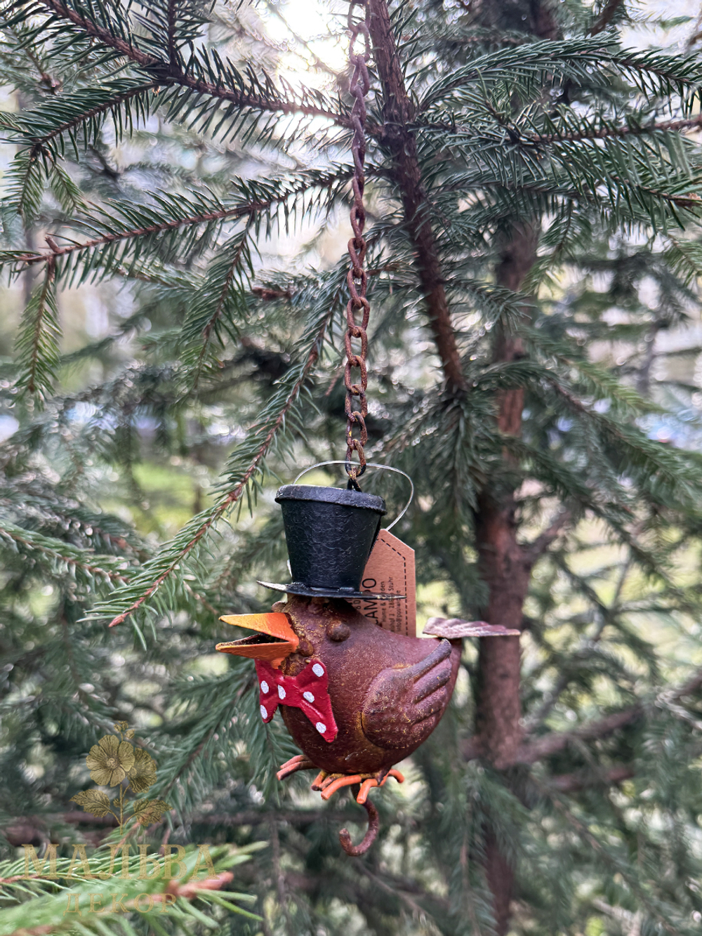 Кормушка для птиц CAMPO Home & Garden металлическая подвесная "Ворон" 