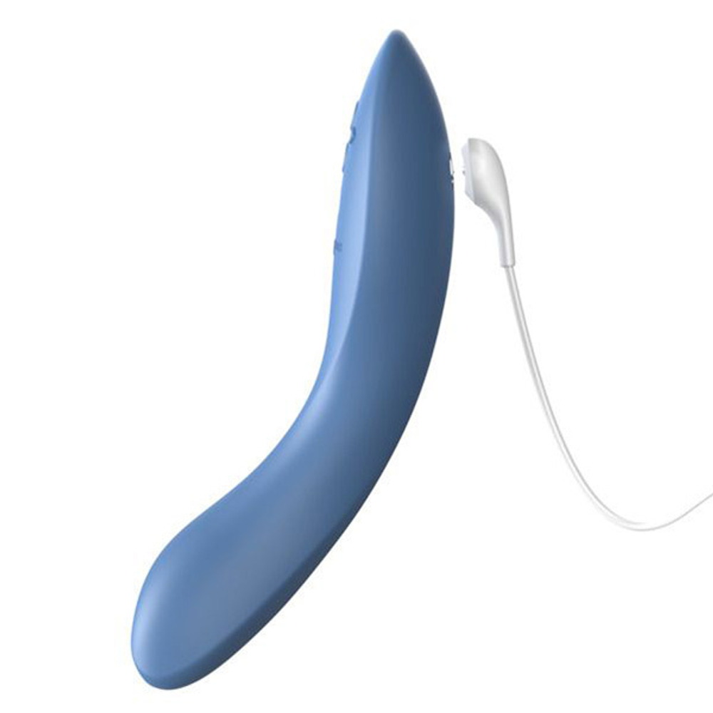 Голубой изогнутый вибромассажер 21,7см We-Vibe Rave 2 SNRA2SG5