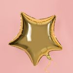 Шар (18''/46 см) Звезда, Светлое золото, 1 шт.