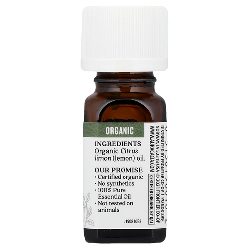 Aura Cacia, Чистое эфирное масло, органическое лимонное масло, 7,4 мл (0,25 жидк. унц.)