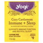 Yogi Tea, Immune + Sleep, кардамон, без кофеина, 16 чайных пакетиков, 32 г (1,12 унции)