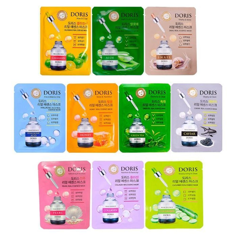 Jigott Doris Real Essence Mask маска тканевая с натуральными экстрактами