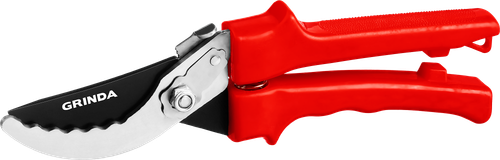 Секатор GRINDA (220мм) с рельефным лезвием, макс. диаметр реза - 15мм