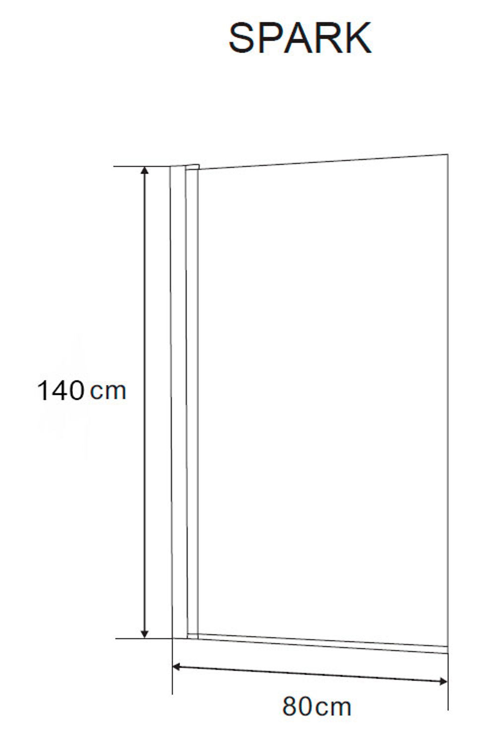 Шторка на ванну SPARK, 80x140, профиль хром, стекло прозрачное, ST-SPAR08-NTRCR