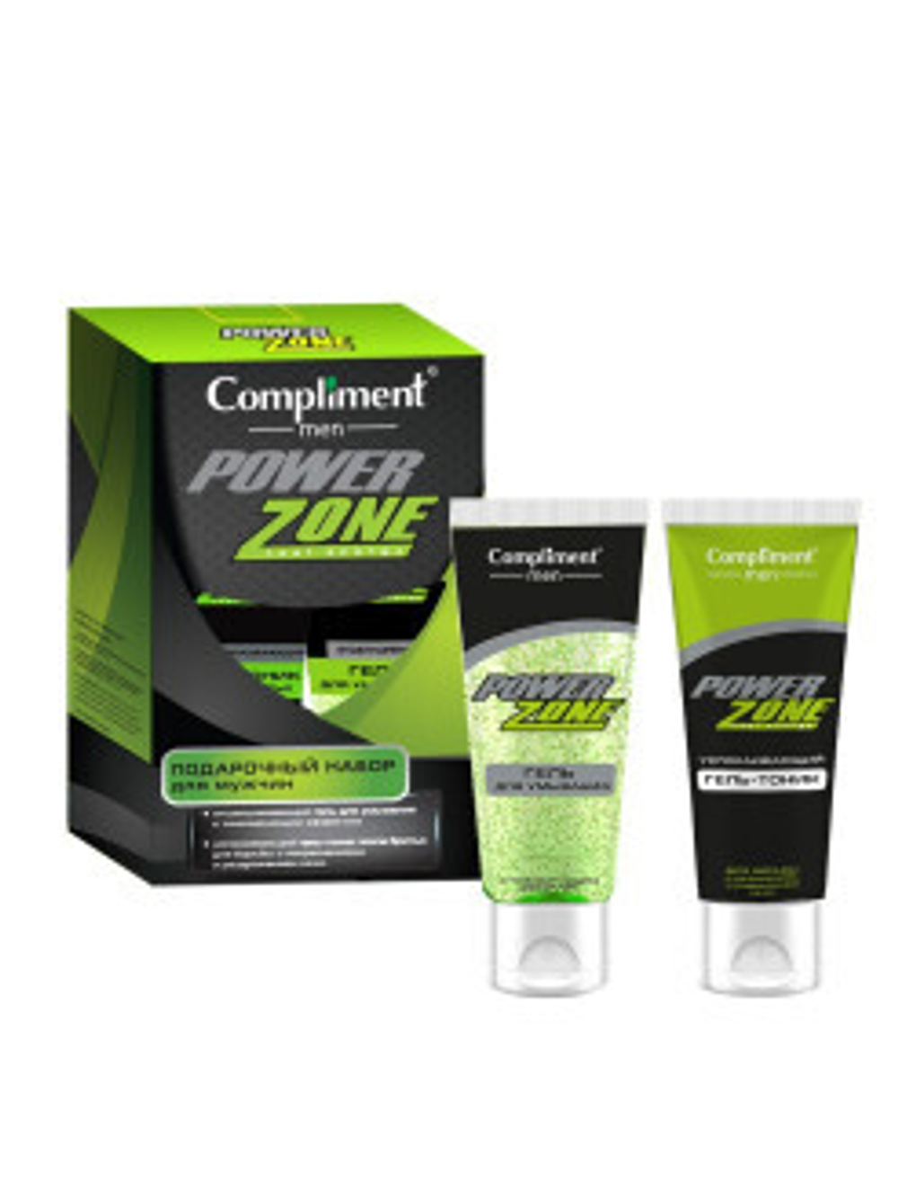 Compliment Men Набор подарочный Power Zone RealEnergy, (гель для умывания + гель-тоник после бритья)