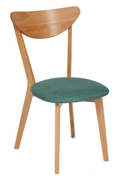 Стул мягкое сиденье/ цвет сиденья - Морская волна MAXI (Макси) (комплект) каркас бук, сиденье ткань, натуральный ( бук )