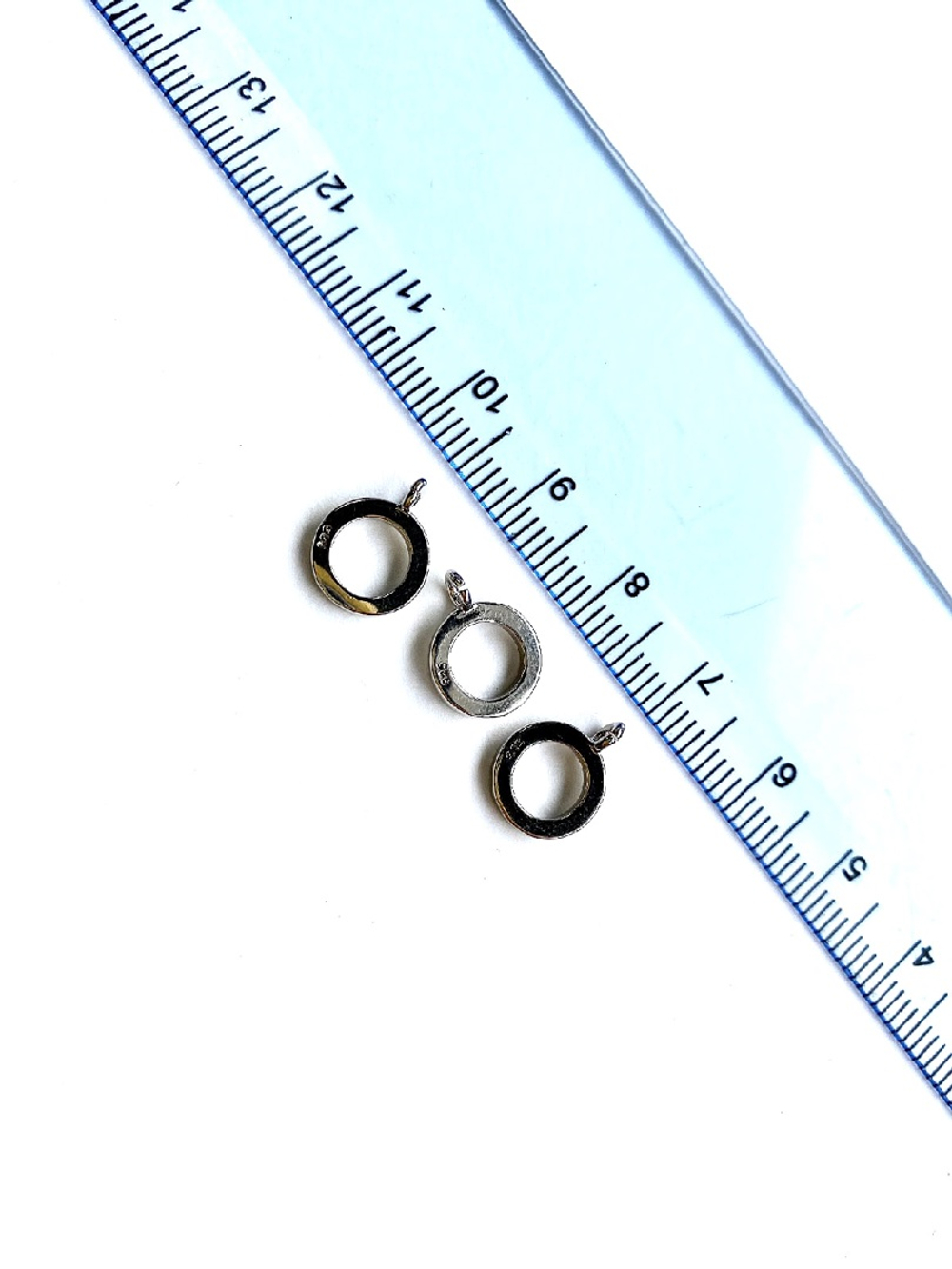 129-р Бейл «Плоский бублик» 12*9мм, родий