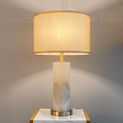 Настольная лампа Cloyd PARMENID T1 / выс. 62 см - алебастр - латунь (арт.30194)