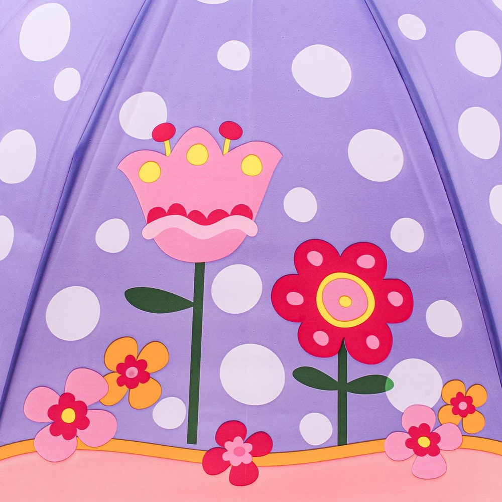 Зонт Цветы голубой, д-50 см, длина 62 см, с-30185