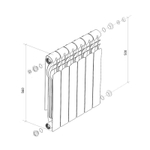 Радиатор биметаллический 500 мм 6 секций