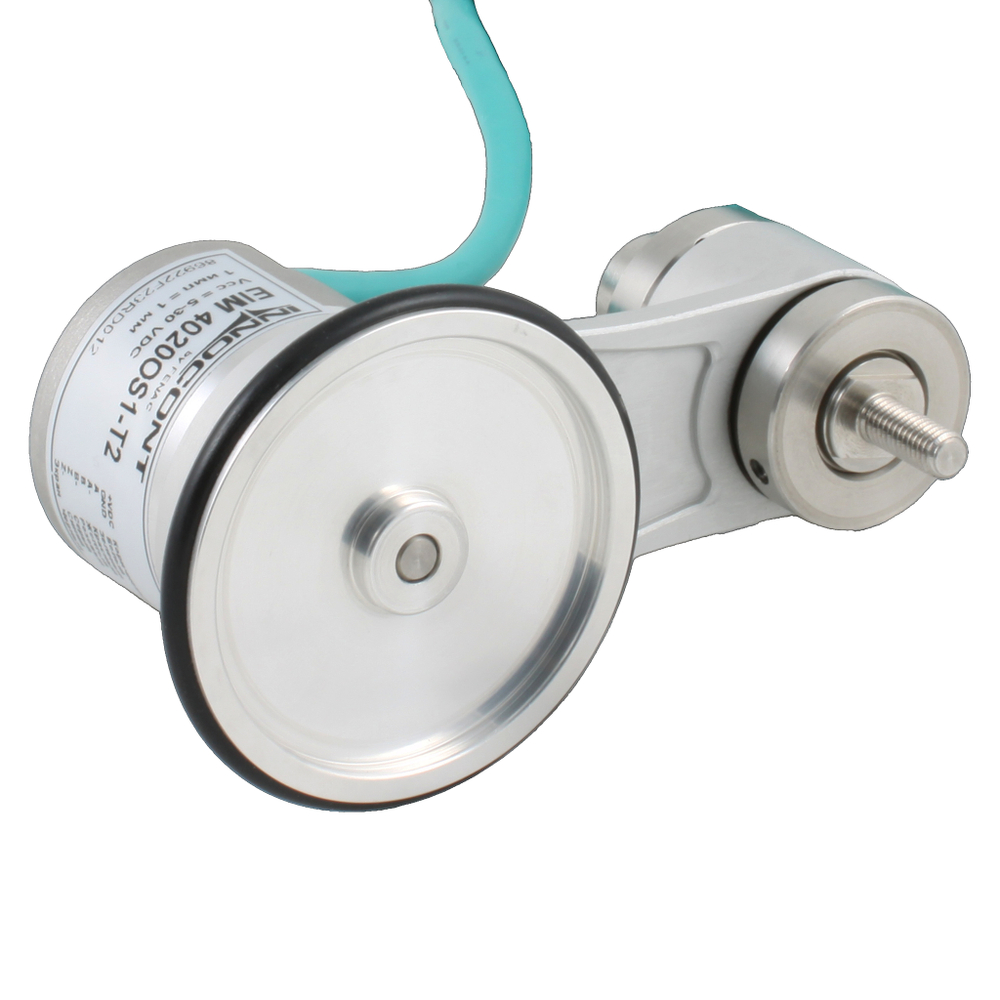 Инкрементальный энкодер INNOCONT D=40мм с мерным колесом L=200мм, контактная поверхность - резина, профиль гладкий, 1имп/1мм, 5…30VDC, выход HTL, IP64, -20…+85°C, тангенциальный кабель 2м